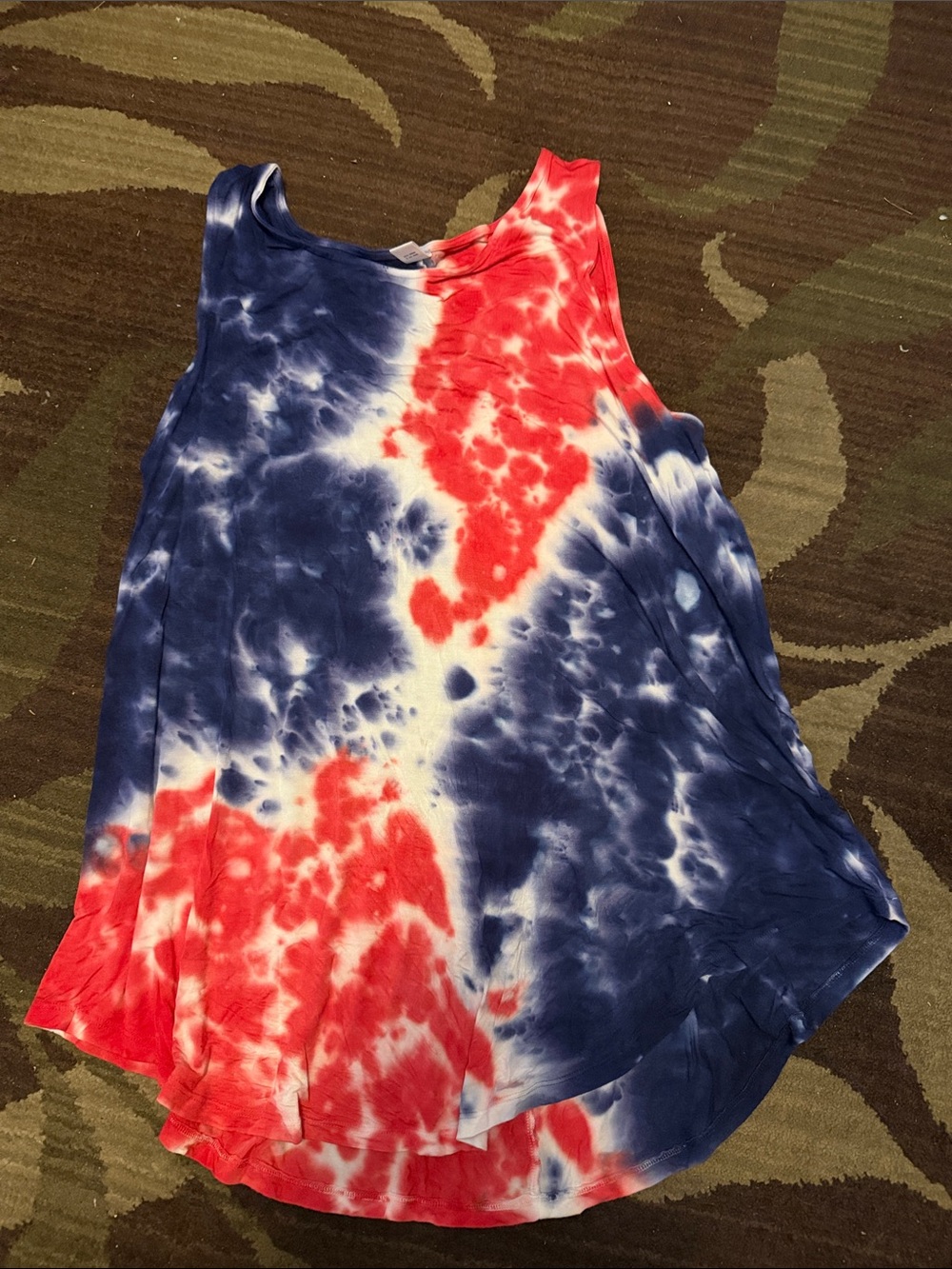 Old Navy Red, White & Blue Tie-Dye Swing Tank